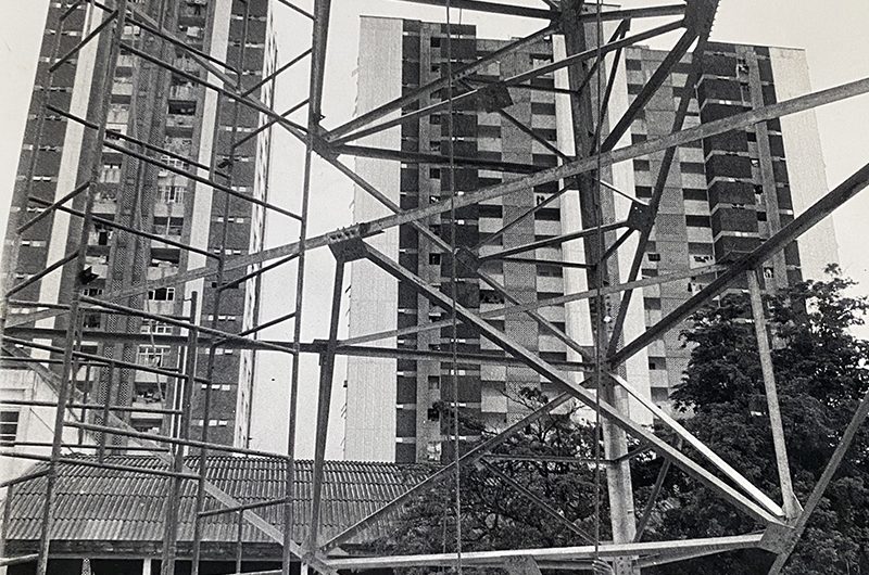 Registros da construção da sede da TV Liberal, na Avenida Nazaré, em 1975. Fotos: acervo O Liberal.